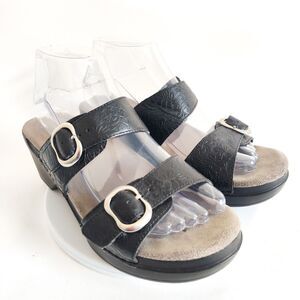 Dansko Sophie Black Beach Walking Wedge Slide Sandals 9841320200 Women’s 7.5 / 8